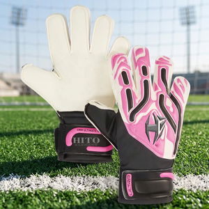 Premium Quality Customized Medium Goalkeeper <b>Gloves</b> Design with 4mm German Embossed Latex Negative Cut Latex Strap - Product Image 3