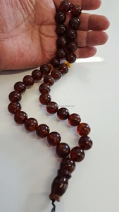 Tasbih en résine ambre foncé royal, perles de prière islamiques, misbaha, subha, chapelet pour dhikr, méditation, culte musulman et prière quotidienne - Product Image 6