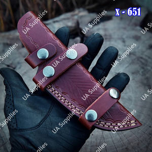 Funda Artesanal Vintage para Cuchillo, Cosida a Mano, de Cuero Genuino, Premium, de Piel de Vaca Gruesa, para Llevar en el Cinturón, para Cuchillos de Hoja Fija, para Campismo al Aire Libre - Product Image 5