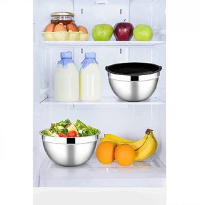 Ensaladera de acero inoxidable de forma redonda de alta calidad, cuenco mezclador de cocina con acabado de espejo, últimas fiestas de llegada, precio mínimo - Product Image 4