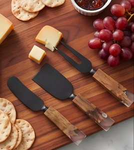 Royal Design Dining Cheese Set In Stainless Steel With Wooden Handle Set Of 4 Perfect For Events Home And <b>Tabletop</b> Use - Product Image 5