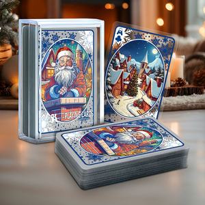 Cartes à jouer en plastique transparent Frosted Christmas Memories, fabrication OEM disponible - Product Image 4