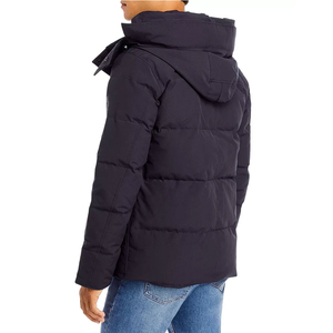 Veste d'hiver personnalisée à capuche épaisse en laine respirante, fermeture éclair, couleur unie, en soie et coton pour homme - Product Image 2