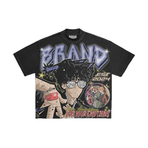 Ensemble court deux pièces pour homme, style streetwear, imprimé personnalisé, 100% coton biologique, écologique, couleur unie, t-shirt et short - Product Image 3