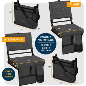 เก้าอี้สนามพับได้ปรับเอนได้พร้อมพนักพิงสำหรับอัฒจันทร์ - Product Image 5