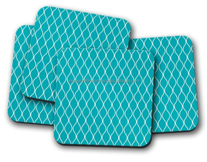 Posavasos Amarillos de Estilo Clásico Hechos a Mano, Diseño Personalizado, Decoración para Mesa de Té, Alfombrillas Únicas de Nogal con Borde de Corcho y Madera - Product Image 5