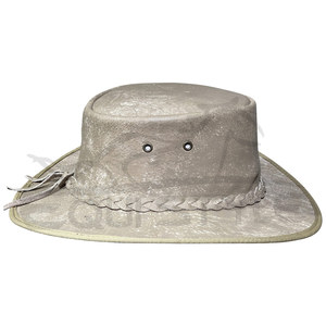Beige Cowboy <b>Hat</b> Braided <b>Band</b> Crushable Leather Western <b>Hats</b> Adult Fashion High Quality Outdoor Travel <b>Hat</b> OEM - Product Image 2