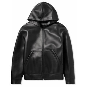 Sudadera con capucha de fabricante personalizado, de alta calidad, varios colores, de cuero original, estilo boxy, oversize, con cremallera y mangas largas para hombre - Product Image 1