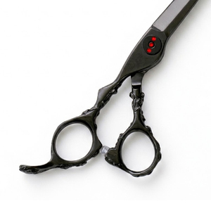 Ciseaux de coiffure professionnels de haute qualité pour salon de coiffure, noirs, avec poignée ergonomique texturée, ciseaux à cheveux professionnels - Product Image 5