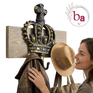 Antique Crown Shape Cast Iron Eco-Friendly Waterproof Adjustable Wall <b>Hook</b> Handmade <b>Decorative</b> <b>Coat</b> Hanger for Clothing Storage - Product Image 2