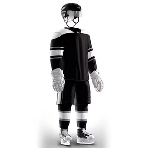 Sample 1pcs Custom Ice Hockey Jerseys Sublimated Printed Breathable 100% Polyester Anti-Bacterial V-neck Double - Product Image 4