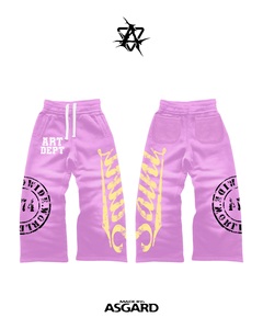 ASGARD Purple Art Dept ชุดเสื้อฮู้ดครอปและกางเกงขายาวสำหรับสมาชิกเท่านั้น ชุดสตรีทแวร์โอเวอร์ไซส์ ดีไซน์ลายพิมพ์ ยูนิเซ็กส์ - Product Image 2