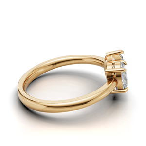 IGI Certified Lab Grown Diamond Toi Et Moi <b>Ring</b> 18K Yellow / White & Rose Gold Marquise & Oval Shape Engagement <b>Ring</b> for Women - Product Image 4