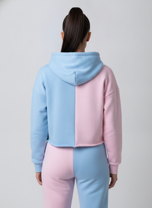 เสื้อฮู้ดผู้หญิงสไตล์ Styliro ดีไซน์สีตัดต่อแบบอสมมาตร ปักโลโก้ สวมใส่สบายๆ สำหรับฤดูใบไม้ร่วง - Product Image 3