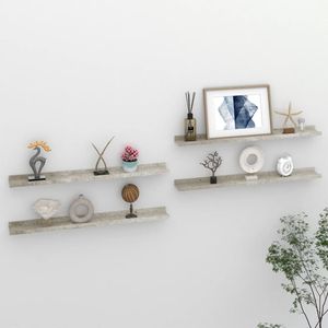 Mensole a muro 4 pezzi grigio cemento 31.5 Design Urban Chic "x 3.5" x 1.2" - Product Image 1