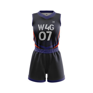 Customized Plus Size Girls' Basketball Uniform Set Custom Printed Front Breathable Moisture Wicking Quick Dry 100% Polyester - Product Image 2