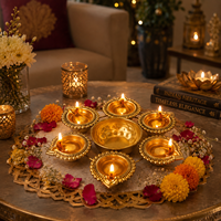 Urli en métal pour la décoration de la maison |   Bol Urli décoratif traditionnel pour fleurs, Diyas flottants et décorations festives