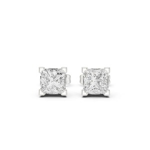 Pendientes de Diamantes Cultivados en Laboratorio con Corte Princesa de 0.85CTW, Oro Amarillo de 9K, 4 Puntas, Joyería Fina al por Mayor OEM - Product Image 1