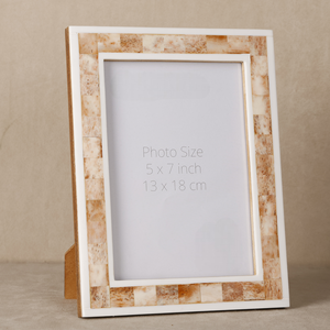Bulk Wholesale Indian Handmade Bone Inlay Rectangular <b>5x7</b> Picture <b>Frame</b> Natural Tan Geometric Tabletop <b>Frame</b> - Product Image 1