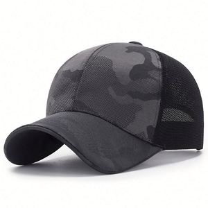 Gorra de béisbol de malla transpirable con protección solar, estilo camuflaje, para verano, para hombres y mujeres, informal, para exteriores, deportiva, sencilla. - Product Image 5