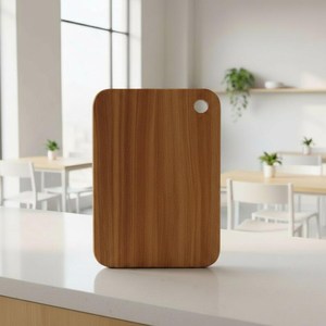 Planche à découper rectangulaire en bois, antidérapante, écologique, passe au lave-vaisselle, avec manche de couteau en bois - Product Image 5