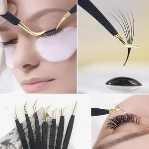 Pince à épiler noire antidérapante pour extensions de cils, pince de haute précision en acier inoxydable pour sourcils, outil de maquillage pour Salon de beauté, 1 pièce - Product Image 3