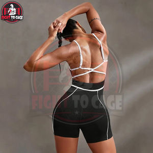 Body Deportivo Negro sin Mangas con Tirantes Cruzados y Detalles Blancos para Mujer, de Alta Elasticidad, Cómodo y con Soporte para Yoga - Product Image 5