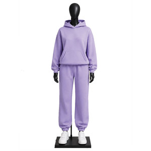 Conjunto de Sudadera con Capucha Oversize Lavanda para Mujer, Pantalones Jogger Casuales, Ropa de Descanso, Ropa Urbana, Proveedor Mayorista de Ropa Personalizada - Product Image 1