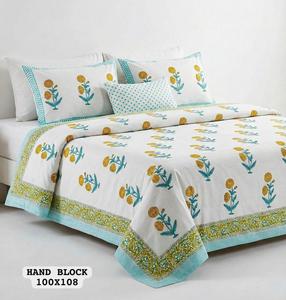 Vente flash : drap de lit king size en pur coton, imprimé à la main, avec 2 taies d'oreiller réversibles à fermeture éclair, literie de chambre disponible à la vente - Product Image 6