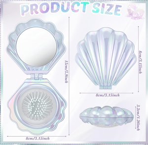 Brosse à cheveux pliable coquillage mignon avec miroir, peigne de poche portable, accessoires de coiffure de voyage, logo personnalisé, vente en gros - Product Image 5