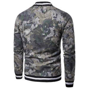 Chaqueta Bomber de Primera Calidad con Estampado por Transferencia de Calor, Logotipo Personalizado, Cierre Completo, Camuflaje, Delgada, de Secado Rápido, para Entrenamiento Deportivo - Product Image 5
