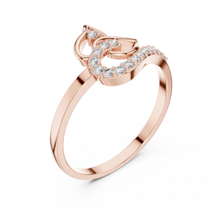 Anillo solitario minimalista de oro amarillo macizo de 14k con diamante redondo de talla brillante para mujer, ideal para compromiso, aniversario o regalo de boda. - Product Image 5