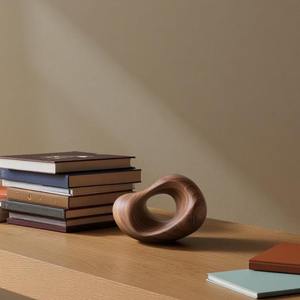 Pièce décorative en bois massif, figurine en bois naturel, finition bois naturel, artisanat en bois haut de gamme, accessoire d'intérieur de luxe, console moderne - Product Image 3