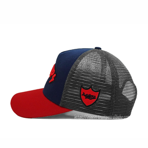 OEM High Quality Mesh Trucker Hat 5 Panel <b>Cap</b> with 3D Embroidery Logo Patch Structured Curved Bill <b>Baseball</b> <b>Cap</b> Wholesale - Product Image 4