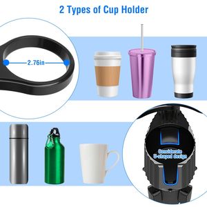4-in-1 <b>Car</b> Cup Holder Tray Food <b>Table</b> Phone Holder with 360 Degree Rotatable Expandable Base Detachable <b>Car</b> Desk - Product Image 2