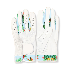 Gant de golf unisexe respirant à doigts entiers compatible avec les écrans tactiles, en cuir véritable, main droite, imprimé floral, fermeture à enfiler - Product Image 2