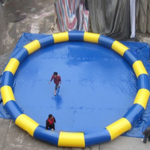 Piscine gonflable ronde en PVC pour l'extérieur, couleurs vert, jaune, bleu, piscine de jeux aquatiques pour enfants et adultes - Product Image 4