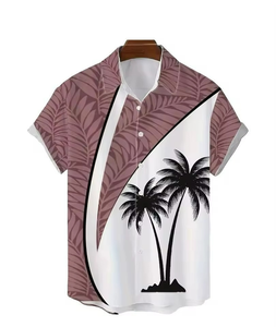 Chemise à manches courtes personnalisée décontractée et douce pour l'été, style plage hawaïenne pour hommes - Product Image 1