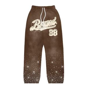 Conjunto de Sudadera con Capucha y Pantalones Jogger con Parches Desgastados y Logotipo de Marca Personalizado, Estilo Y2K, Moda Urbana, con Pedrería, Unisex, para Invierno - Product Image 6