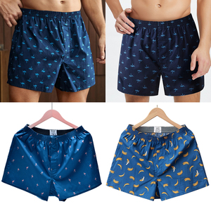 Shorts Boxers Homme 100% Coton Tissé avec Cordon de Serrage, Motif Imprimé Ananas Concombre, Respirant, Taille Élastique, Décontracté - Product Image 5