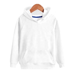 Sweat à capuche à manches longues pour enfants, vente en gros, oem, bonne qualité, 270gsm 50% coton 50% polyester, blanc avec fermeture éclair, personnalisé, pull pour enfants - Product Image 5