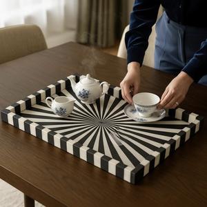 Plateau Feng Shui de Luxe Fait Main Écologique avec Incrustations en Os – Design Décoratif Élégant, Qualité Supérieure pour la Maison et la Cuisine (Idéal pour Servir) - Product Image 3