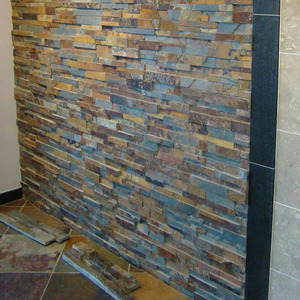 Panel de Revestimiento de Pared de Pizarra Multicolor Resistente al Desgaste, Superficie Dividida, Piedra Apilada para Fachada de Jardín, Chimenea, Pared Decorativa - Product Image 4