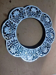 Cadre décoratif moderne fait main en nacre pour étagère de salon, cadre de miroir mural écologique, artisanat - Product Image 2