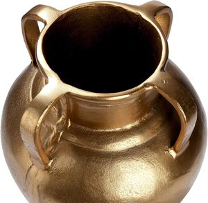 Jarrones Modernos Bloom en Dorado y Bronce Negro con Asas, Macetas Decorativas de Metal para Diseño de Interiores del Hogar, 34 cm de Altura - Product Image 3