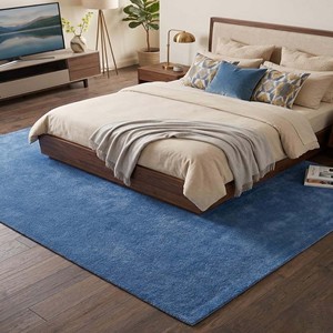 Alfombra Moderna Azul Claro, Hecha a Mano, Estilo Minimalista, para Dormitorio, Sala de Estar, Decoración Contemporánea para el Hogar, Diseño de Autor - Product Image 4