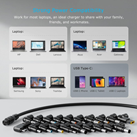 90W 범용 USB C 노트북 충전기 (20개 팁 포함) AC 어댑터, 델, HP, 에이서, 아수스, 레노버, IBM, 도시바, 삼성, 맥북 호환