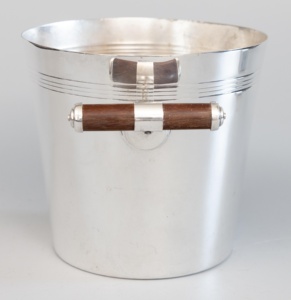 Refroidisseur de vin à seau à champagne en argent moderne du milieu du siècle pour les fêtes ou tout type d'occasion personnalisable - Product Image 3