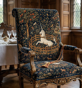 Tissu d'ameublement imprimé « La Licorne en Captivité » au mètre, tapisserie médiévale, art de la Renaissance, textile fantastique pour la décoration - Product Image 1