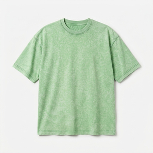 Camiseta de Hombre con Lavado Ácido, Algodón Lavado, Estilo Urbano Oversize, Cuello Redondo, Moda Casual, Tela Suave Premium, OEM ODM - Product Image 3
